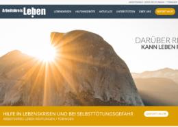 Zu sehen ist ein Screenshot der neuen Homepage des Arbeitskreis Leben e.V. Reutlingen / Tübingen